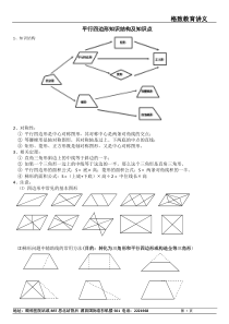 平行四边形知识结构及知识点