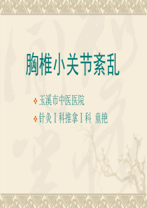 胸椎小关节紊乱(附件)