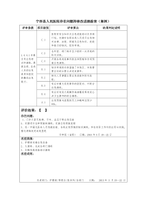 宁洱县人民医院存在问题持续改进跟踪表