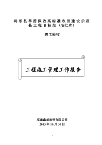 安仁小农水旱涝施工管理报告