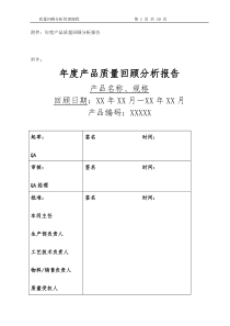 年度产品质量回顾分析报告