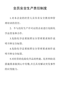 安全生产规章制度和岗位操作规程目录清单