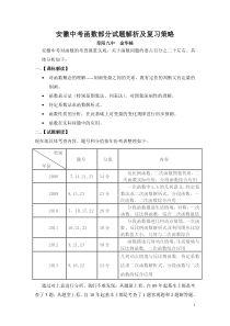 安徽中考函数专题解析+九中金华栋