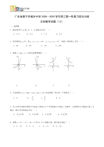 广东省普宁市城东中学2008-2009学年高三第一轮复习综合训练文科数学试题(12)