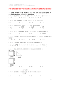 广东省深圳市石岩公学2015届高三数学上学期12月统测试卷文(含解析)