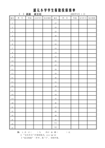 通元小学学生保险投保清单