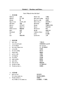 广州版小学英语五年级上每单元要点