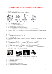 广西北流市2013-2014学年八年级物理上学期期末考试试题新人教版