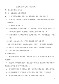 金融专业基础知识要点