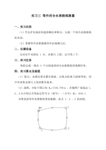 实习三等外闭合水准路线测量