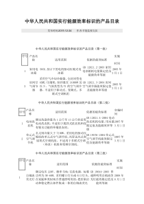 实行能源效率标识的产品目录