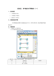 实训五IP地址与子网划分(一)