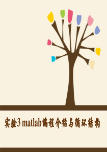 实验3matlab编程介绍与循环结构.