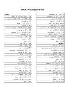 外研版八年级上册单词表带考写