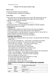 外研版高中英语必修一第一模块Module1导学案