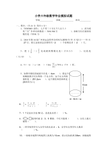 小学六年级数学毕业试题(附答案,试卷分析)