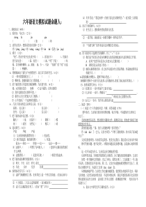 小学六年级语文模拟试题