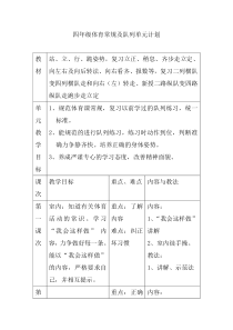 小学四年级体育与健康单元教学计划