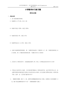 小学数学补习练习题