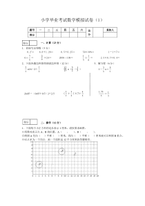 小学毕业考试数学模拟试卷(1)