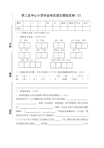 小学毕业考试语文模拟试卷