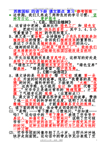 小学苏教版语文四年级下册复习资料_课文要点_复习参考答案11页