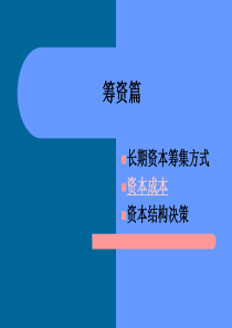 金融学专业公司理财5(资本成本)