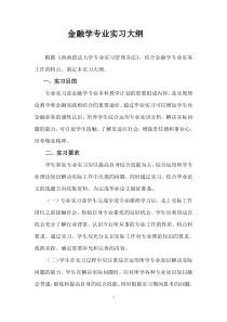 金融学专业实习大纲