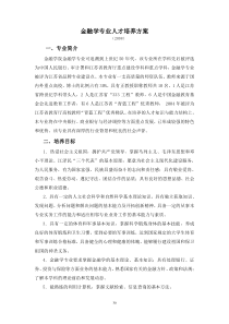 金融学专业人才培养方案