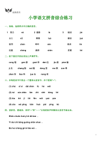 小学语文拼音综合练习