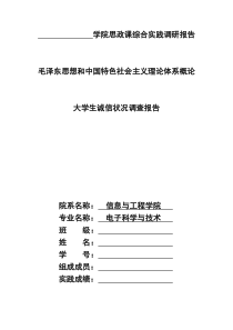 大学生诚信状况调查报告毛概