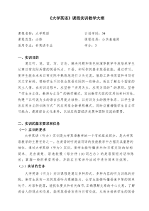 大学英语实训教学大纲