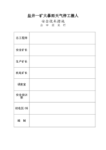 大暴雨天气停工撤人安全措施