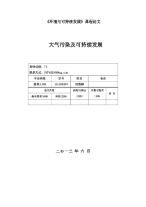 大气污染及可持续发展