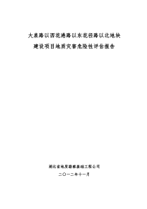 大泉路以西花港路以东花径路以北地块建设项目地质灾害危险性评估