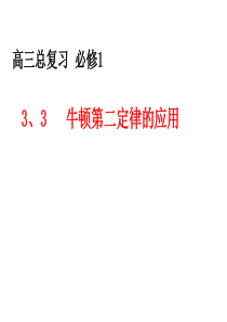 山东省冠县武训高级中学高三物理复习课件3.3牛顿第二定律的应用