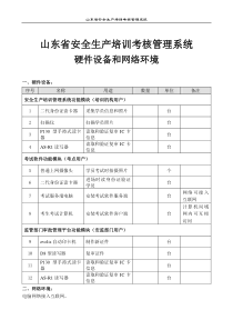 山东省安全生产培训考核管理系统(硬件设备和网络环境)