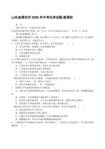 山东省潍坊市2005年中考化学试题-新课标