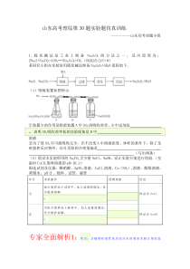 山东高考理综化学实验题全真模拟训练