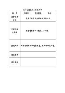 岗员分散监督工作报告单