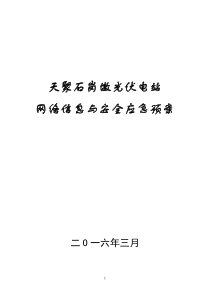 天聚光伏电站网络与信息安全应急预案