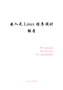 嵌入式Linux程序设计报告