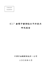 套管开窗侧钻水平井技术研究