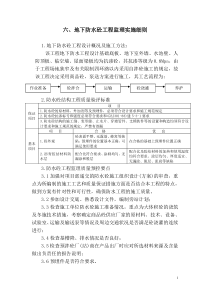 地下防水砼工程监理实施细则