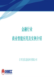 金融行业商业智能应用及实例介绍