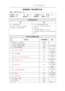 学生制定个性化辅导计划书(语文样本)