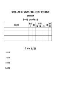 学科试卷分析模板