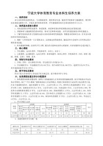 宁波大学体育教育专业本科生培养方案