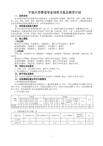 宁波大学德语专业培养方案及教学计划