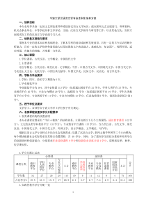 宁波大学汉语言文学专业本科生培养方案